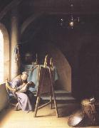 Gerrit Dou A Man writing in an Artist's Studio (mk33) oil